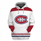 Canadiens White All Stitched Hooded Sweatshirt,baseball caps,new era cap wholesale,wholesale hats